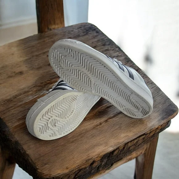 adidas Women's White and Black Striped Sneakers - Picture 5 of 6